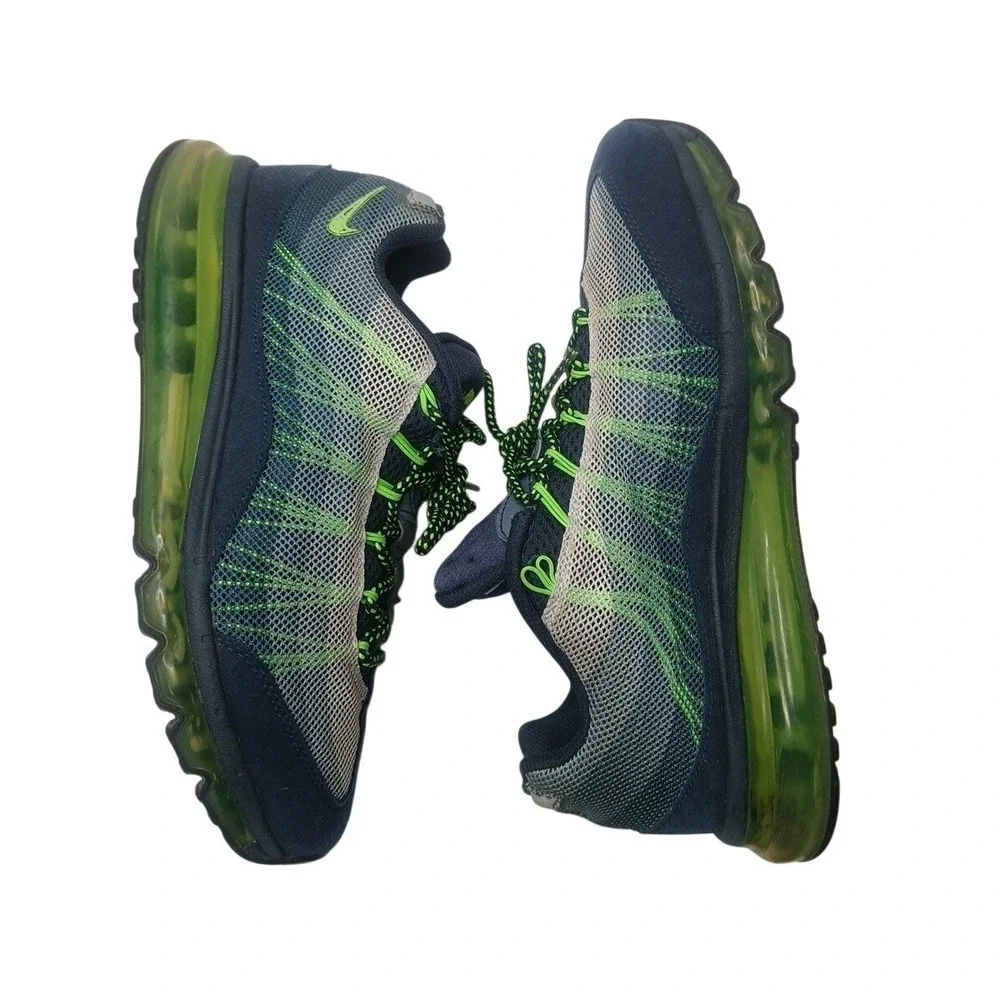 Nike Air Max 95 Dynamic Flywire Mens 9 Navy Blue Lime‎ Green 599300-434 Sneaker